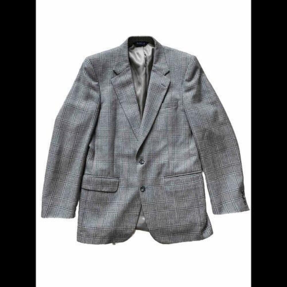 Vintage Burberrys Made‎ In USA Wool Plaid Blazer Jacket 40“ Chest